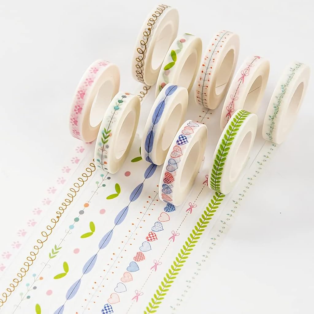 HASTHIP® 10 Pieces Flower Washi Masking Adhesive Decorative Sticker for Scrapbooking Pattern Various 30 PCS HASTHIP® 10 Pieces Flower Washi Masking Adhesive Decorative Sticker for Scrapbooking Pattern Various 30 PCS